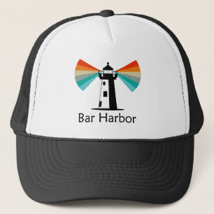 Bar Harbor Maine Lighthouse Rainbow Trucker Hat