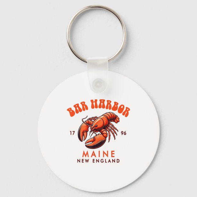 Bar Harbor Maine New England Travel Funny Bar Harb Key Ring (Front)