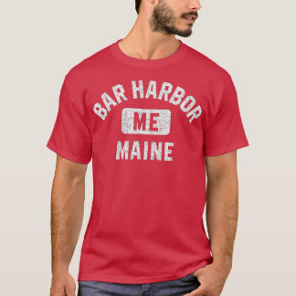 Bar Harbor ME Maine Gym Style Distressed White Pri T-Shirt