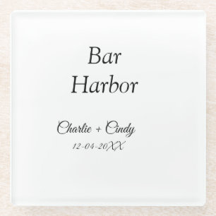 Bar Harbour bachelorette party bridesmaid wedding  Glass Coaster