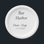 Bar Harbour bachelorette party bridesmaid wedding  Paper Plate<br><div class="desc">Design</div>
