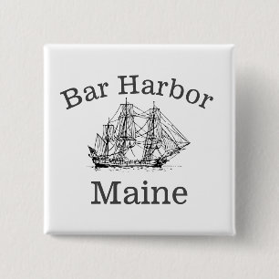Bar Harbour Maine 15 Cm Square Badge