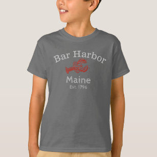 Bar Harbour Maine Lobster Tee, dark, boy's T-Shirt