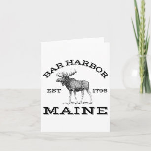 Bar Harbour Maine Moose Hiking Outdoors Acadia Nat Card