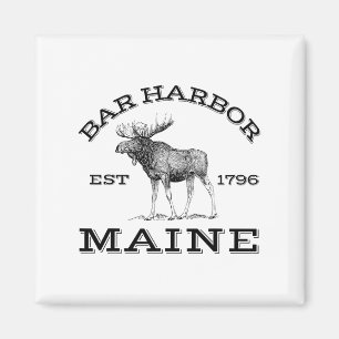 Bar Harbour Maine Moose Hiking Outdoors Acadia Nat Magnet