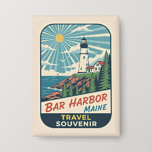 Bar Harbour, Maine Retro Lighthouse 1950s