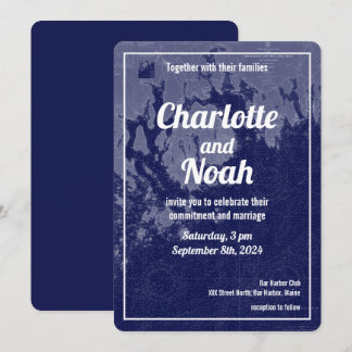 Bar Harbour Maine Vintage Map Wedding Invitation