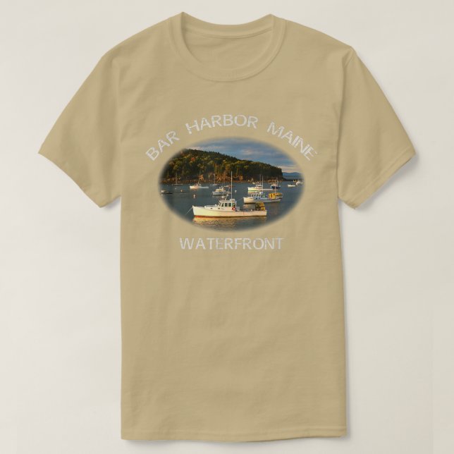 Bar Harbour, Maine Waterfront Souvenir  T-Shirt (Design Front)