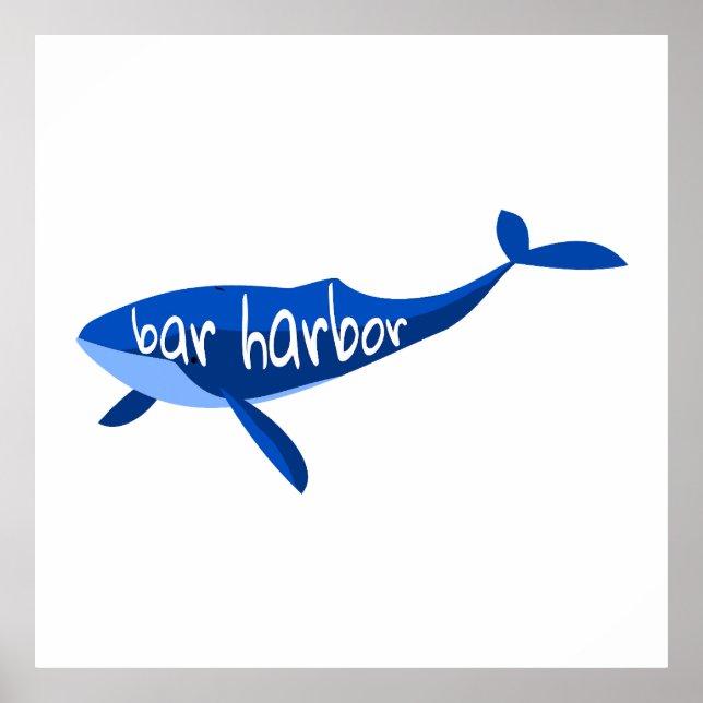 Bar Harbour Maine Whale Poster (Front)