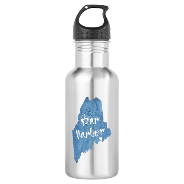 Bar Harbour Maine Wood Grain 532 Ml Water Bottle (Front)