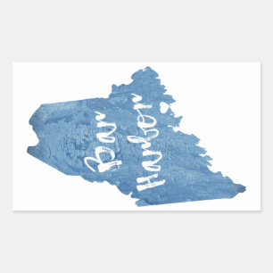 Bar Harbour Maine Wood Grain Rectangular Sticker