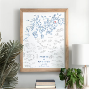 Bar Harbour ME Wedding Elegant Guest Book Poster