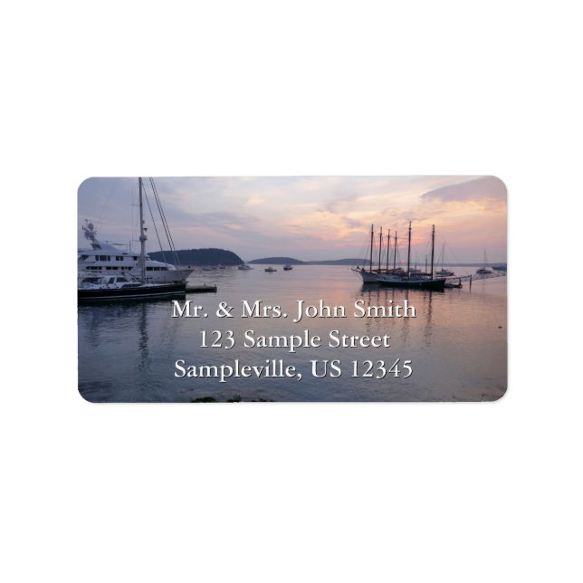 Bar Harbour Ships at Sunrise I Label (Front)