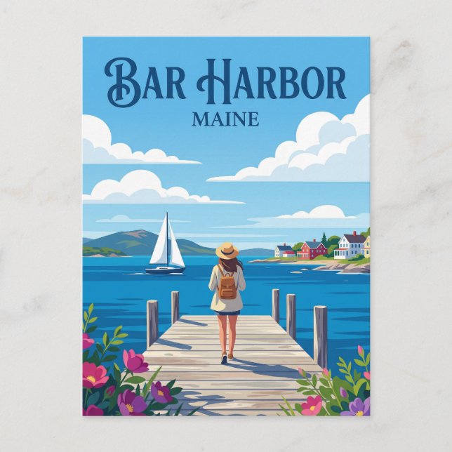 Bar Harbour USA Postcard (Front)