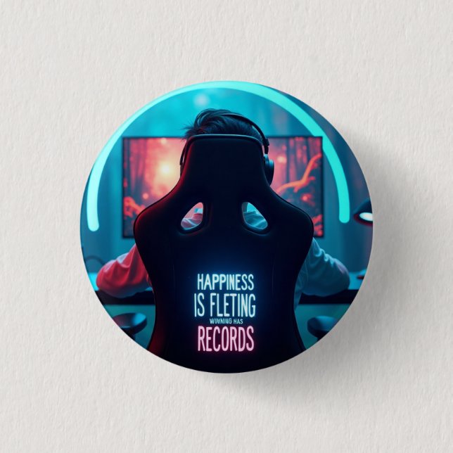 Bar Mat: Winning has Records 3 Cm Round Badge (Front)