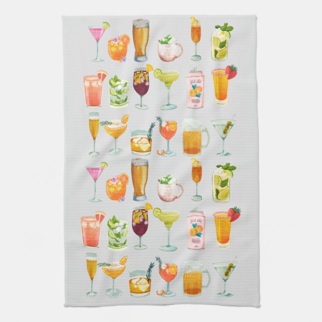 Bar Menu - Happy Hour Bar Tenders  Tea Towel (Vertical)