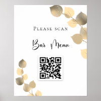Bar menu QR code eucalyptus golden
