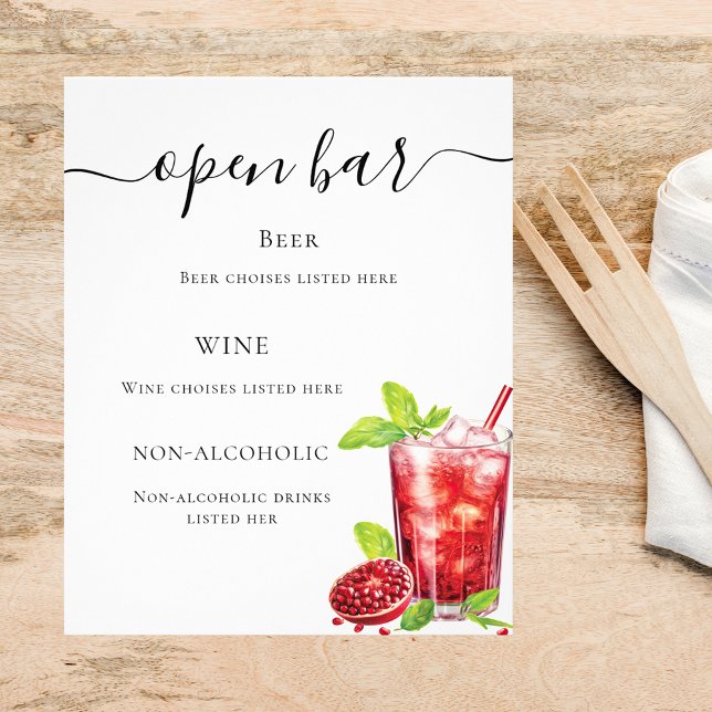 Bar menu red drink (Creator Uploaded)