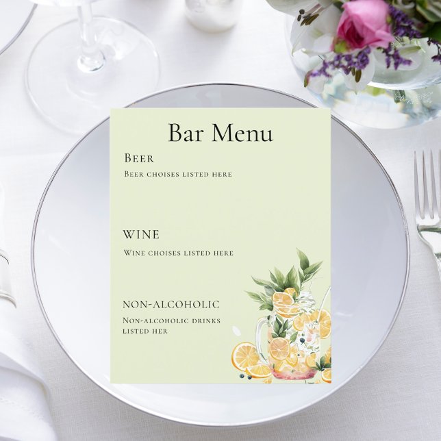 Bar menu sage green lemonade (Creator Uploaded)