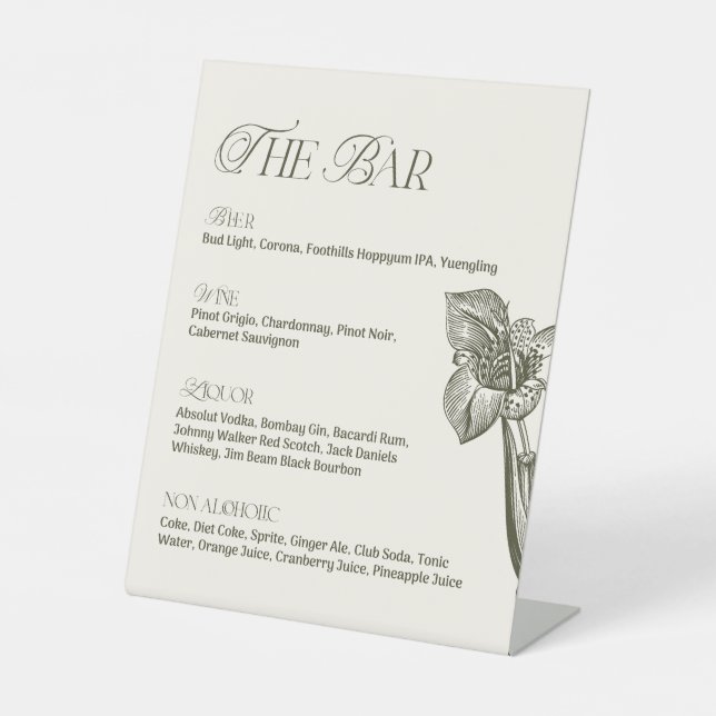 Bar Menu Sign (Front)