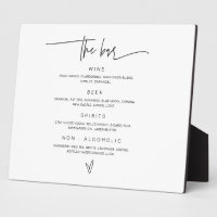 Bar Menu Wedding Drink Sign Reception Decor G400
