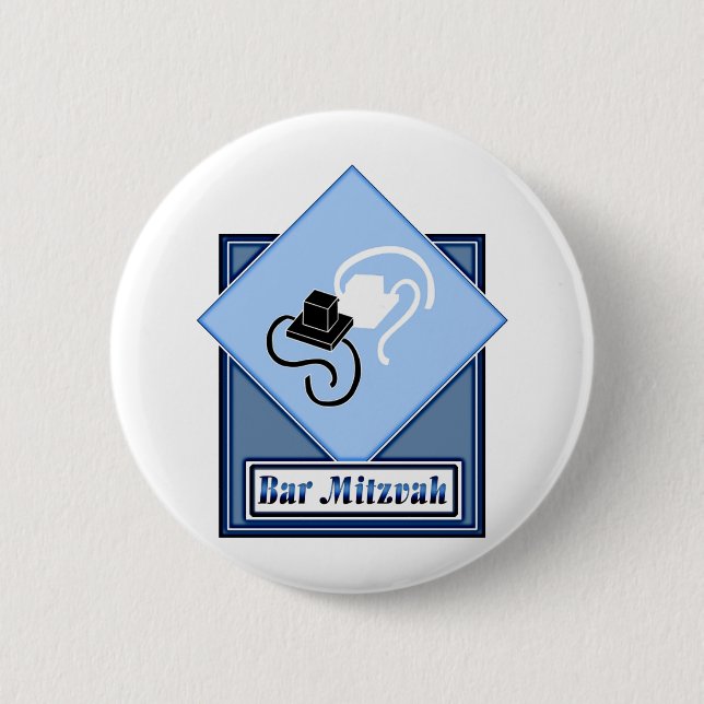 Bar Mitzvah 6 Cm Round Badge (Front)