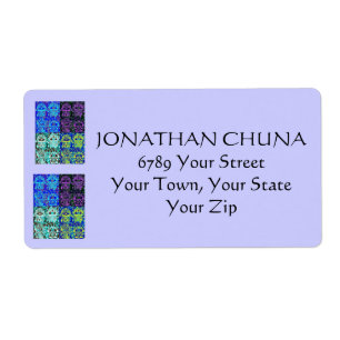 Bar Mitzvah Address Label : Indigo-Blue Hamsa