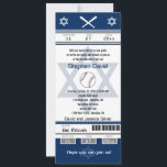 Bar Mitzvah Baseball Ticket Invitation<br><div class="desc">Navy Blue, White and Grey Baseball Ticket with the Star of David for your Bar Mitzvah Invitation. Two football helmets for your initials and centre Star of David in a faded blue colour. If you need a different colour combination or any other design changes please email paula@labellarue.com BEFORE CUSTOMIZING OR...</div>