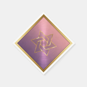 Bar Mitzvah/Bat Mitzvah Star of David Purple Pink Napkin