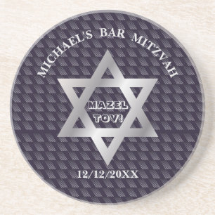 Bar Mitzvah Birthday Modern Pattern Coaster