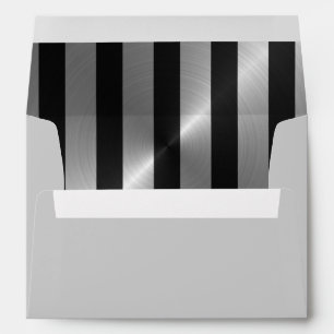 Bar Mitzvah Black and Silver Stripe Star of David Envelopes