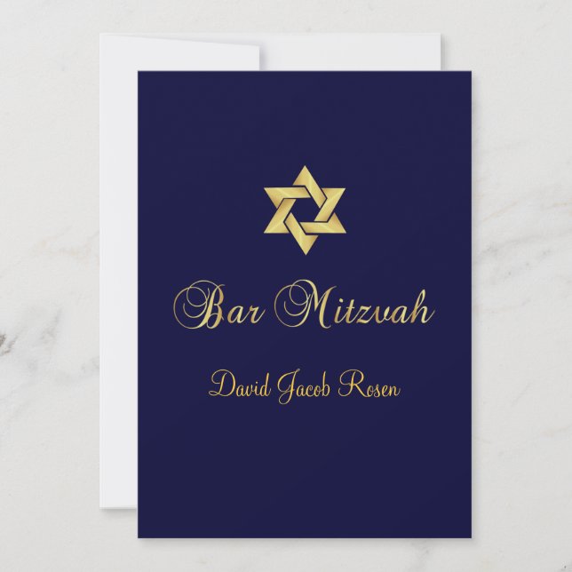 Bar Mitzvah/black/gold/diy background colour Invitation (Front)