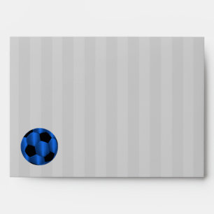 Bar Mitzvah Blue and Black Soccer Ball Envelope