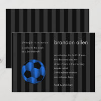 Bar Mitzvah Blue and Black Soccer Ball