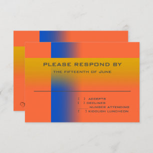 Bar Mitzvah Blue and Gold Contemporary RSVP