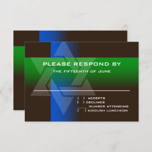 Bar Mitzvah Blue and Green on Any Colour RSVP Card