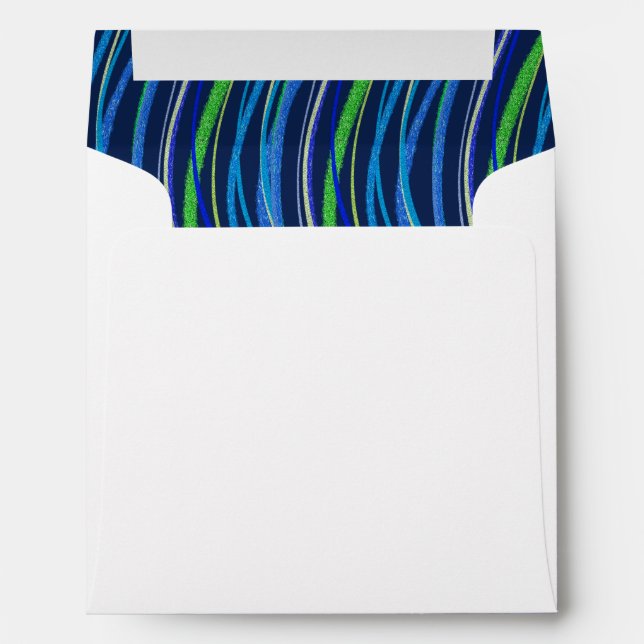 Bar Mitzvah Blue and Green Prayer Shawl Envelope (Back (Bottom))