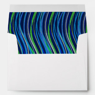 Bar Mitzvah Blue and Green Prayer Shawl Envelope