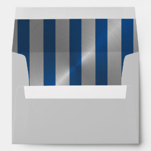 Bar Mitzvah Blue and Silver Stripe Star of David Envelope