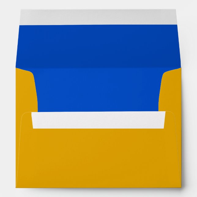 Bar Mitzvah Blue and Yellow on Any Colour Envelope (Back (Bottom))