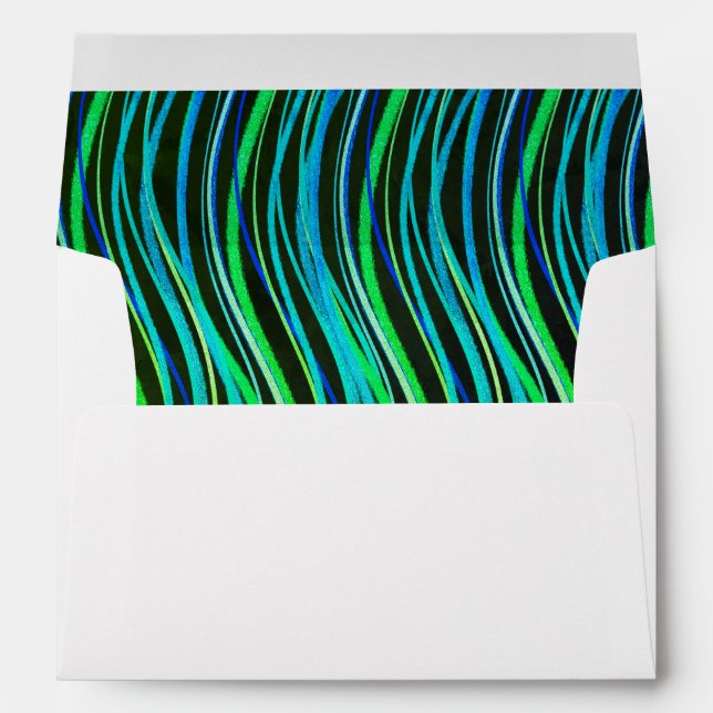 Bar Mitzvah Blue Neon Green Prayer Shawl Envelope (Back (Bottom))