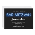 Bar Mitzvah Blue Neon Lights Save The Date