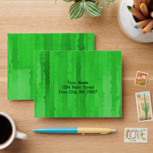 Bar Mitzvah Bright Green Techno Streaks Envelope