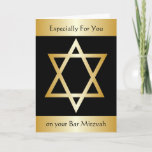 Bar Mitzvah Card<br><div class="desc">Star Of David Bar Mitvah Card. Customisable with any text of your choice. Design by justbyjulie.com</div>