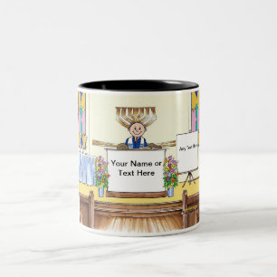 Bar Mitzvah Cartoon by PrintedPerfection.com  Two-Tone Coffee Mug