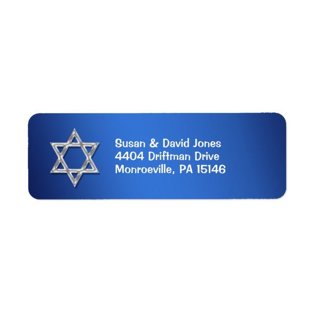Bar mitzvah celebrations "return address" (Front)