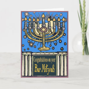 Bar Mitzvah Congratulations Card
