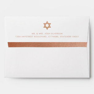 Bar Mitzvah Copper Stripe Return Address Mailing Envelope