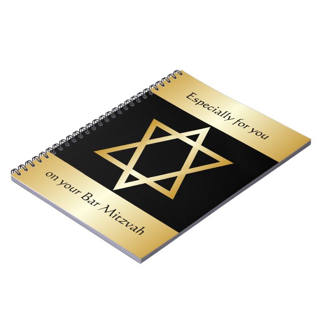 Bar Mitzvah Design Spiral Notebook (Left Side)