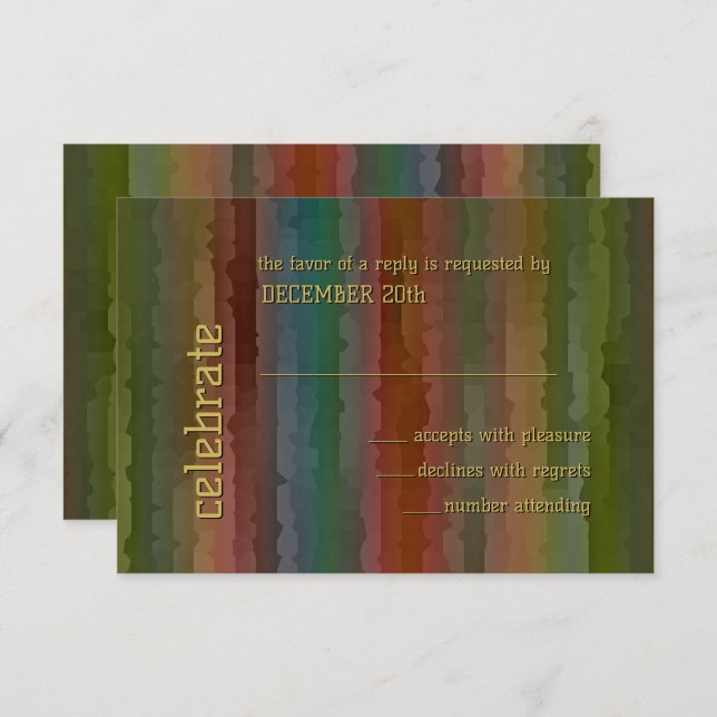 Bar Mitzvah Earth Tone Streaks RSVP Invitation (Front/Back)